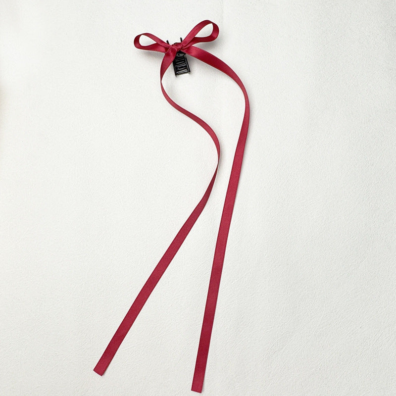 Elegant Long Ribbon Bow Claw Hair Clip