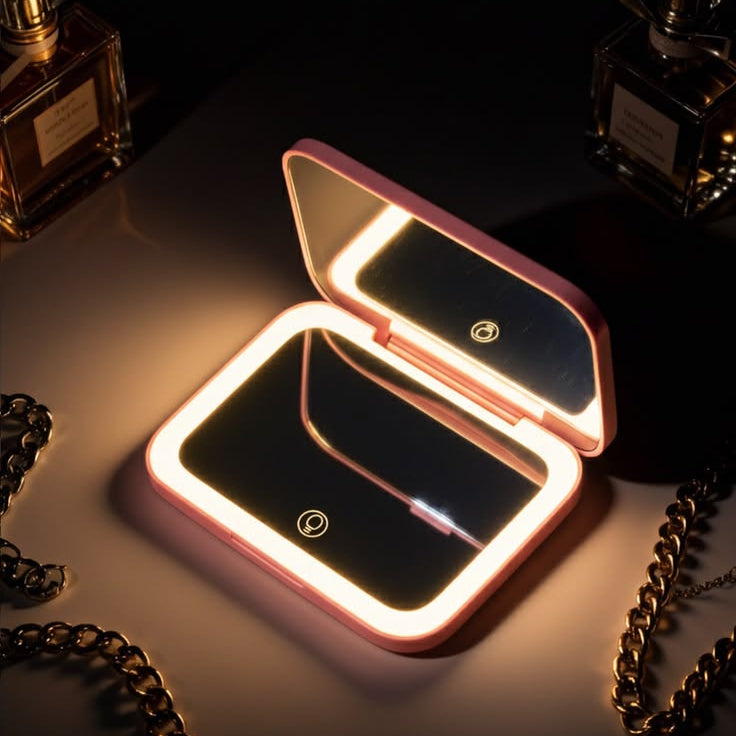 Glow On-the-Go with a Rechargeable LED Makeup Mirror