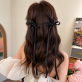 Elegant Long Ribbon Bow Claw Hair Clip