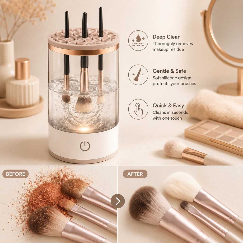 Portable USB Makeup Brush Cleaner – Clean Brushes in Minutes