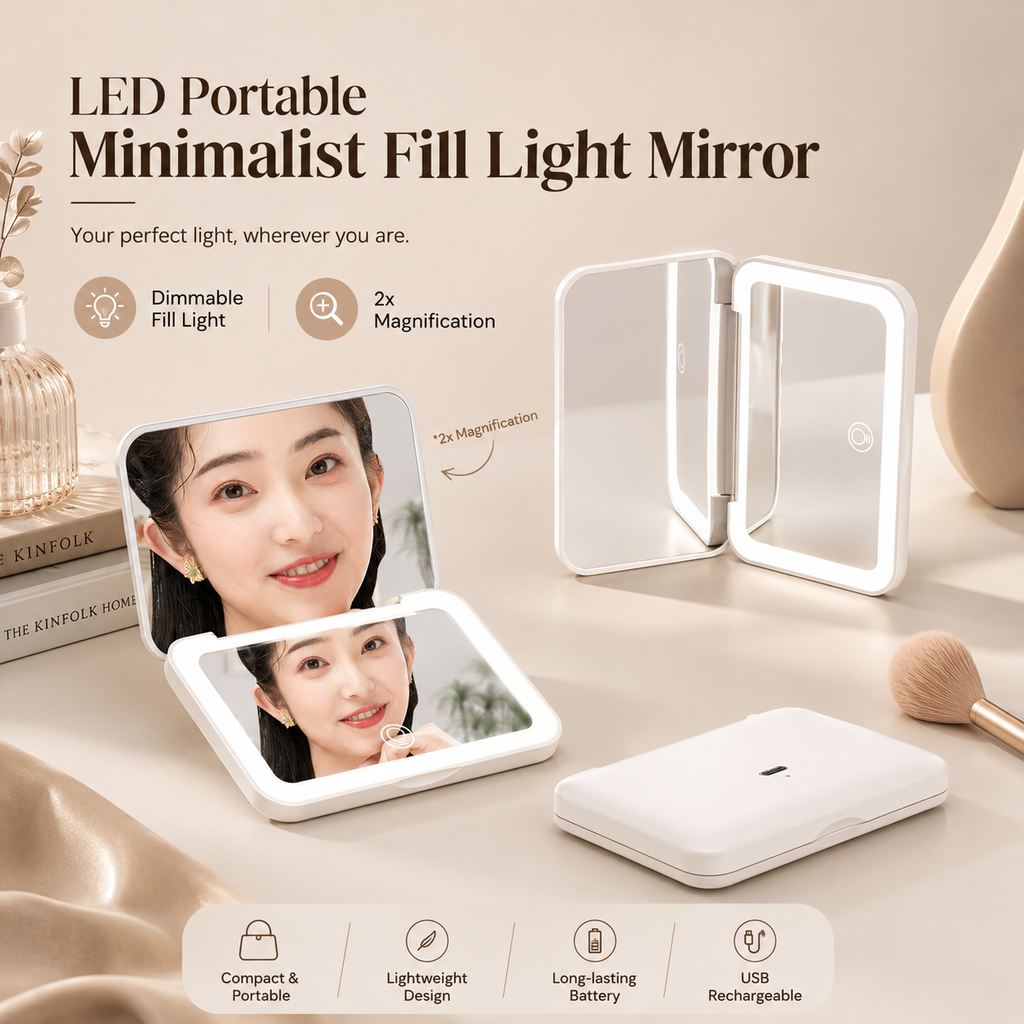 Glow On-the-Go with a Rechargeable LED Makeup Mirror